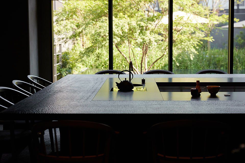 THE HOTEL HIGASHIYAMA KYOTO TOKYU Sarei 面向中庭的茶席